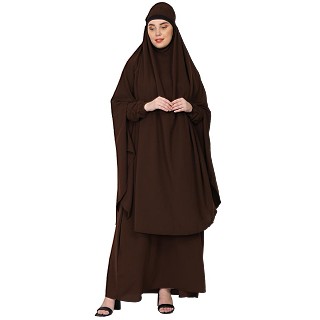 BT- Two Piece Jilbab combo in Coffee brown